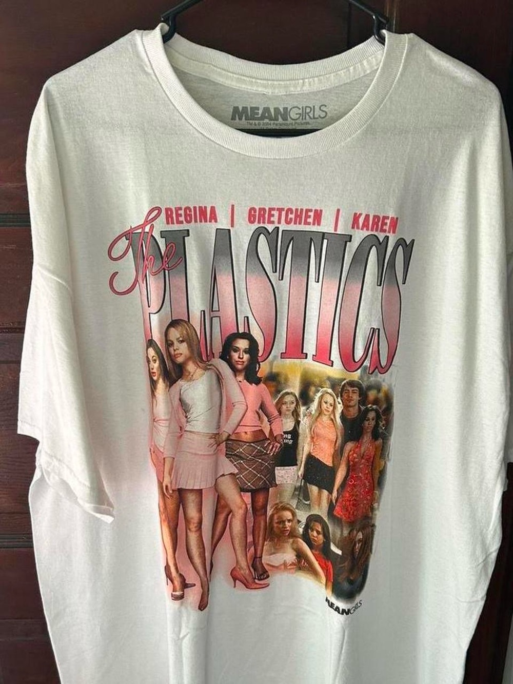 Spencer's Mean Girls The Plastics White Tee with Pink Graphic